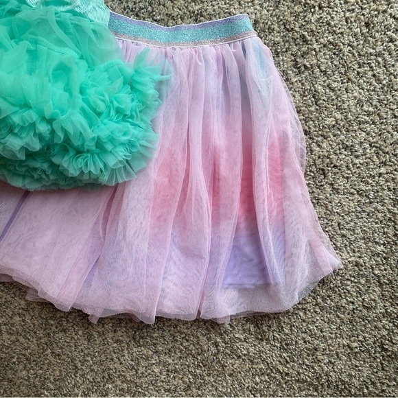 Tutu 2-Piece Bundle Pink Ombré and Teal Sz Small or 5/6 - Picture 2 of 9